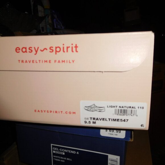 NEW 9.5M EaSY SPIRIT TRAVEL TIME CLOGS LIGHT NATURAL POLKA DOT - Picture 2 of 10